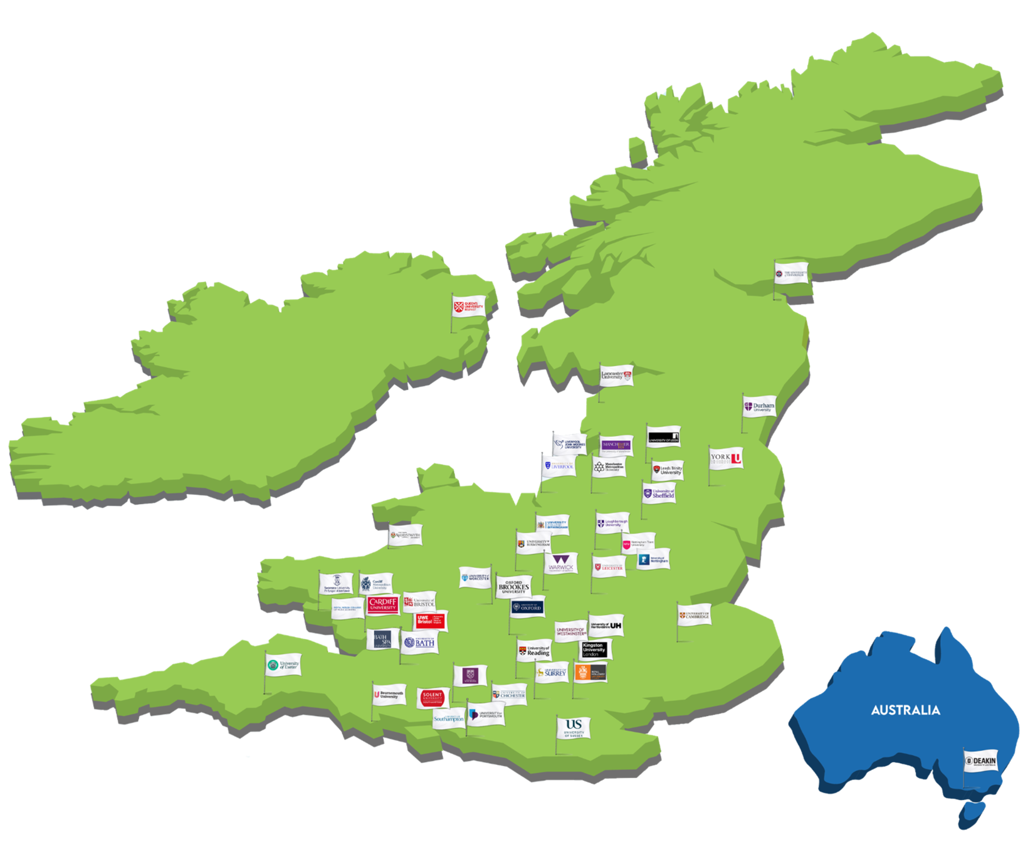 Map highlighting the university destinations of Kennet School Sixth Form students across the UK in 2025 Map highlighting the university destinations of Kennet School Sixth Form students across the UK in 2025