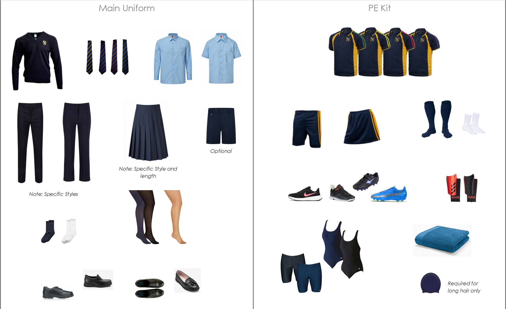 Kennet School Mandatory Uniform Items as listed above