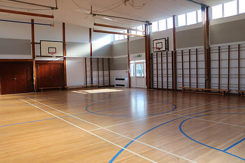 Interior view of the school gymnasium