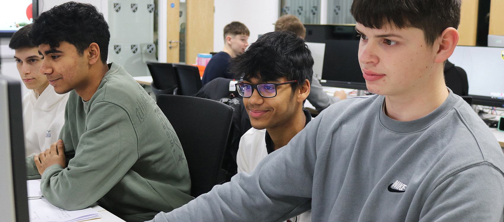Kennet T Level business pupils collaborating on a project