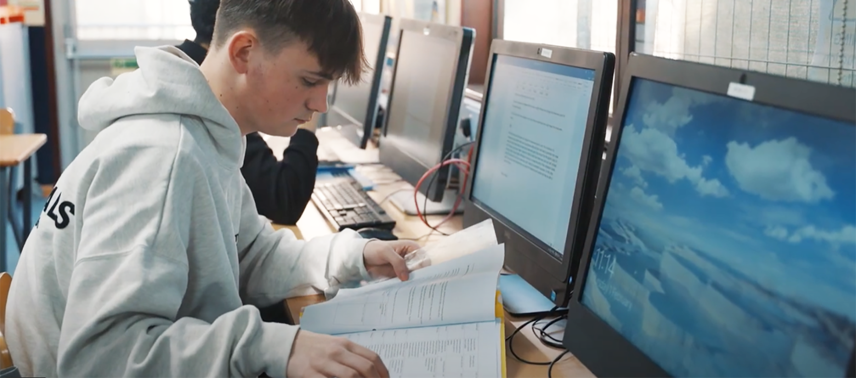 Kennet School students developing keyboard skills during the T Level Foundation programme