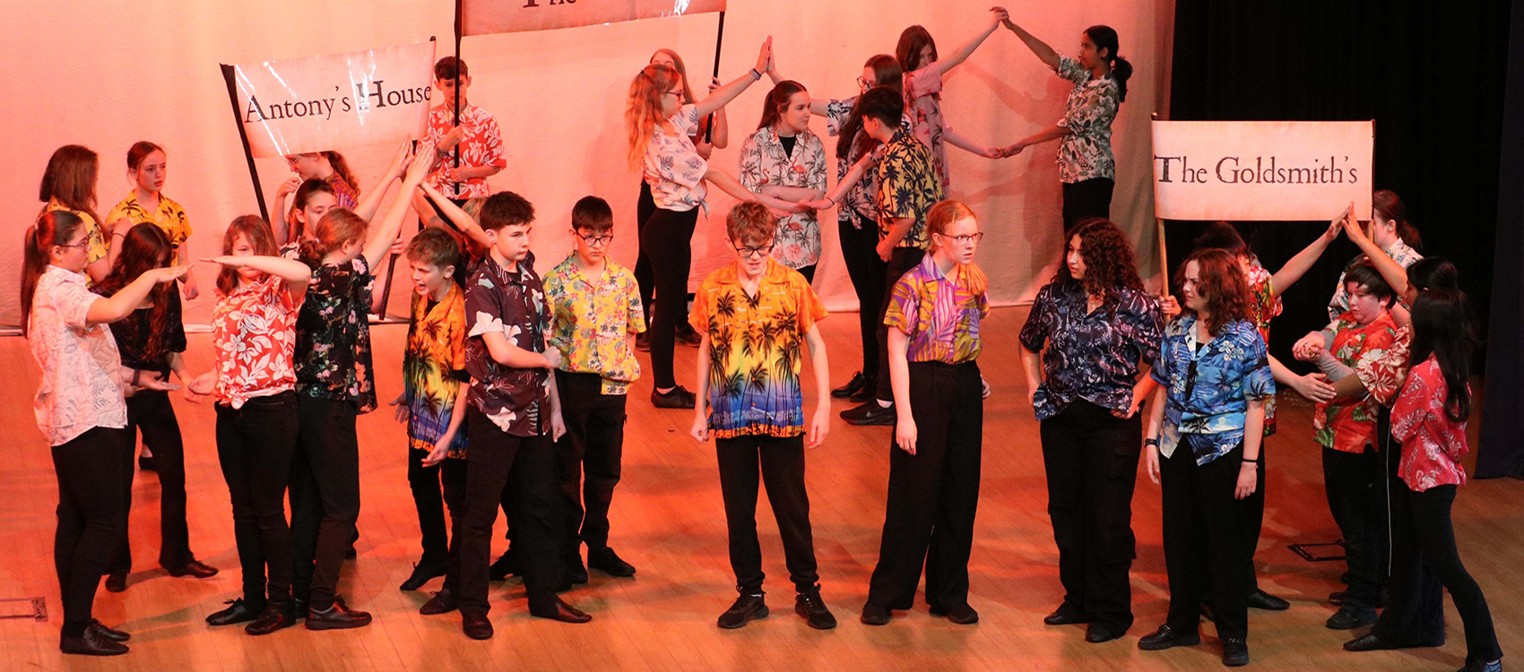 Kennet School drama students performing in a Shakespeare for Schools play