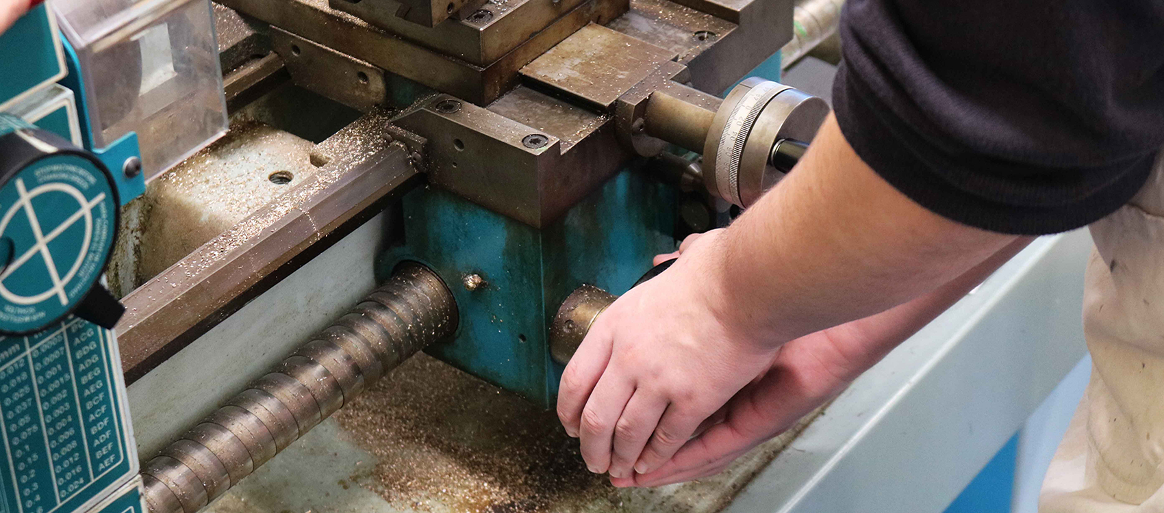 Kennet Sixth Form student operating state-of-the-art equipment in the Design & Technology workshop