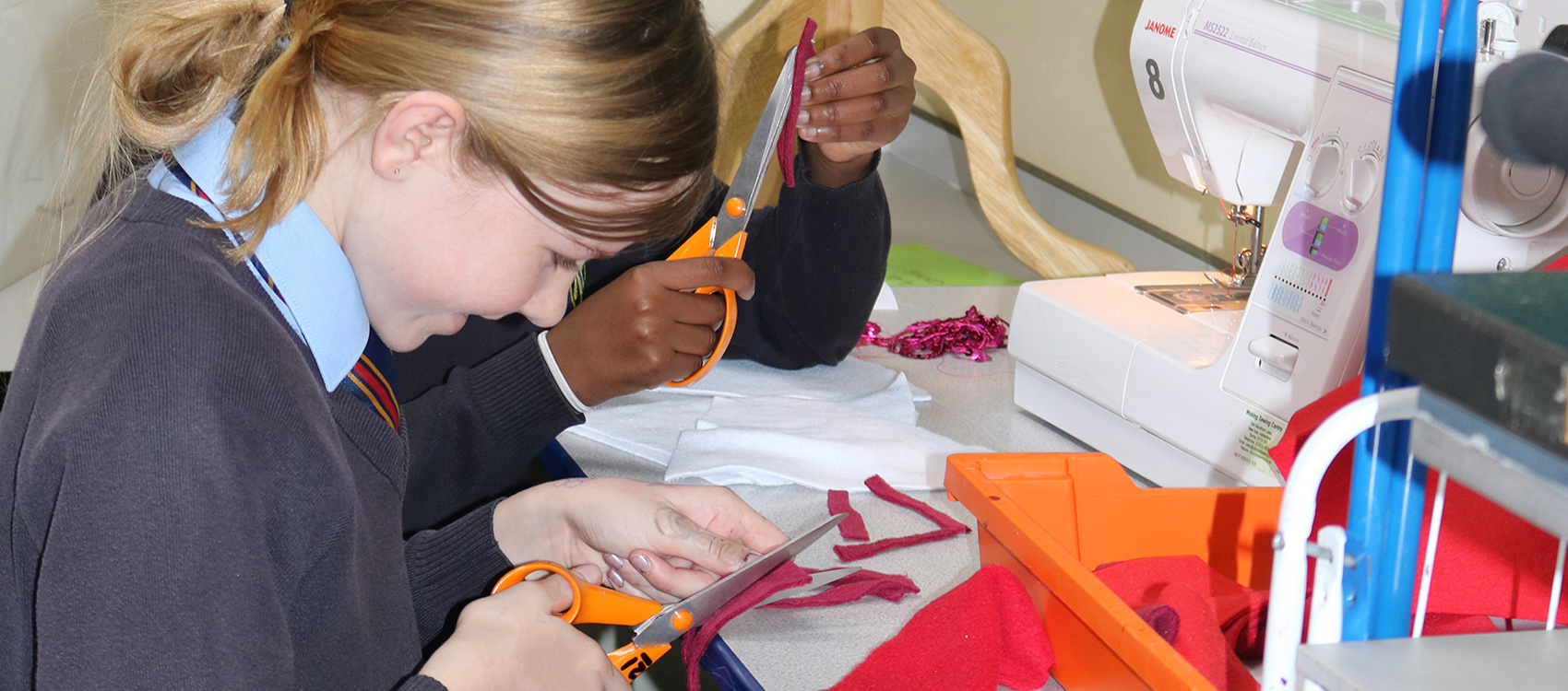 Kennet School pupils engaged in a Design & Technology class, working on projects