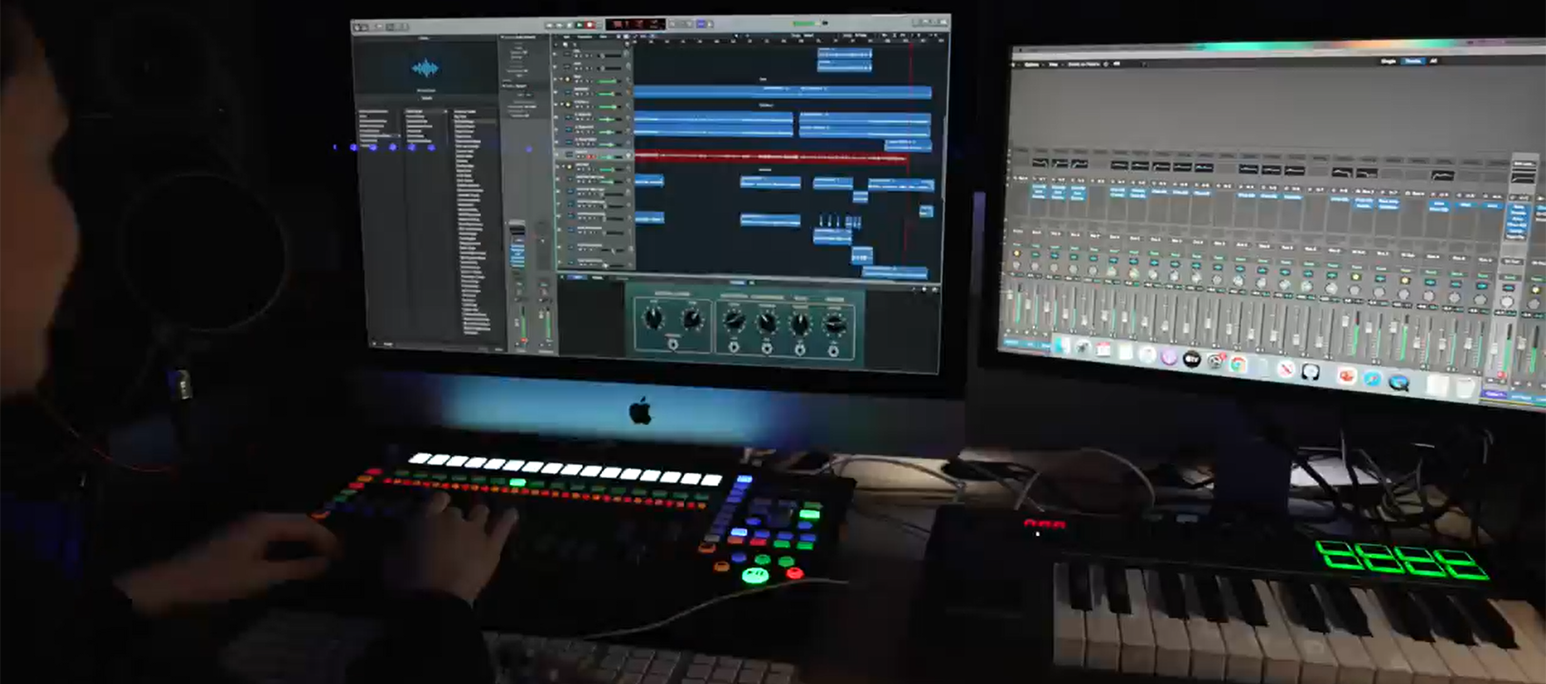 Kennet Sixth Form student utilising Kennet School's Music Technology facility featuring Logic Pro X software