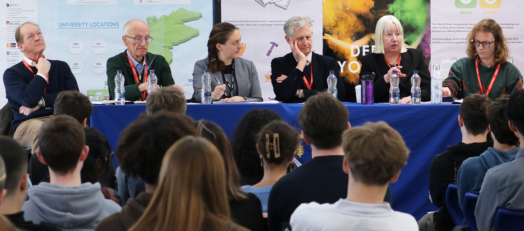 Kennet School students participating in a Q&A session with local politicians