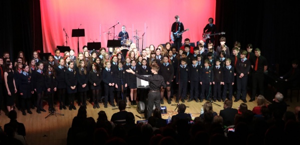 Group of pupils performing in a Choir at Kennet's House Music Event